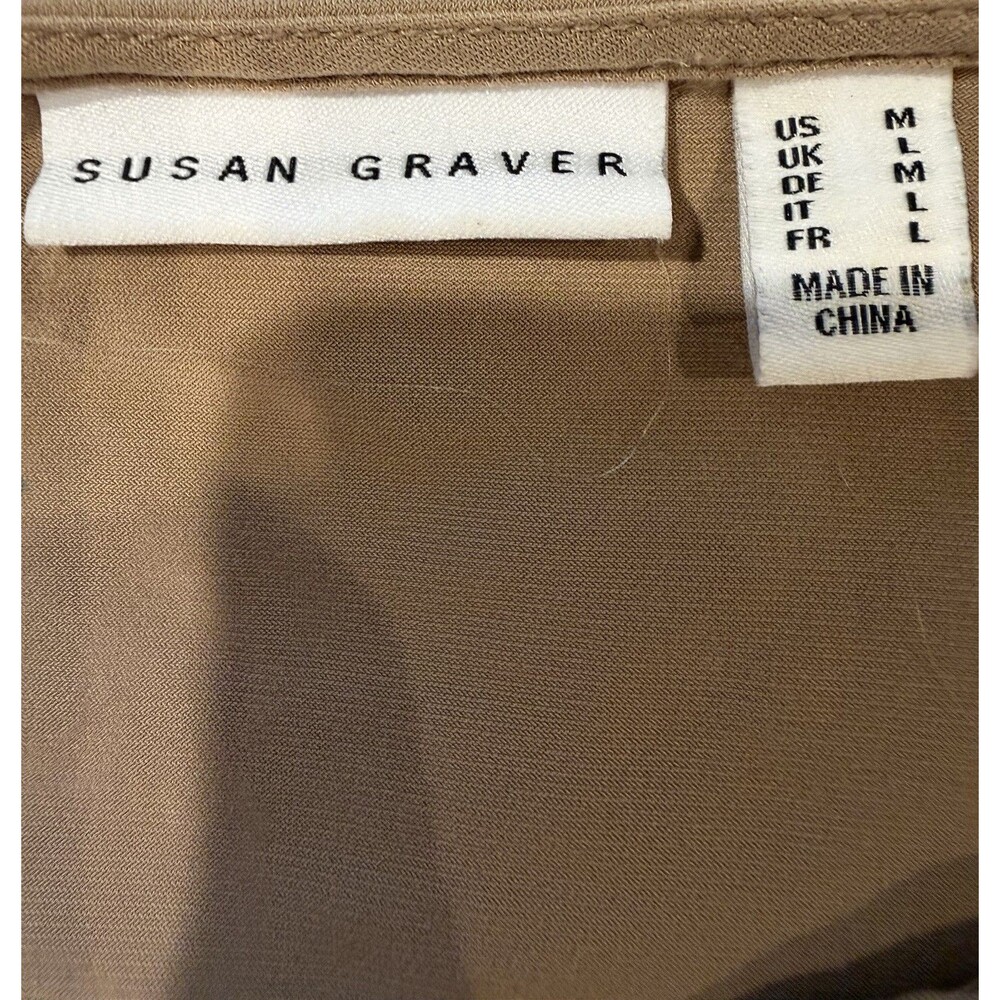Susan Graver QVC keyhole neckline Top Blouse with a decorative metal bar Medium - Picture 5 of 6